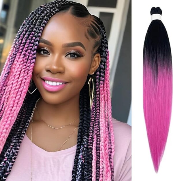 Pre-stretched Braiding Hair Easy Braid Professional Itch Free Synthetic Fiber Corchet Braids Yaki Texture Hair Extensions Braid Hair - Image 5
