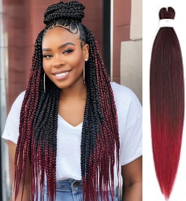 Pre-stretched Braiding Hair Easy Braid Professional Itch Free Synthetic Fiber Corchet Braids Yaki Texture Hair Extensions Braid Hair - Image 3