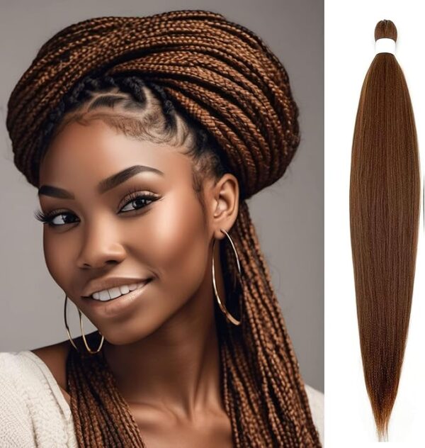 Pre-stretched Braiding Hair Easy Braid Professional Itch Free Synthetic Fiber Corchet Braids Yaki Texture Hair Extensions Braid Hair - Image 8